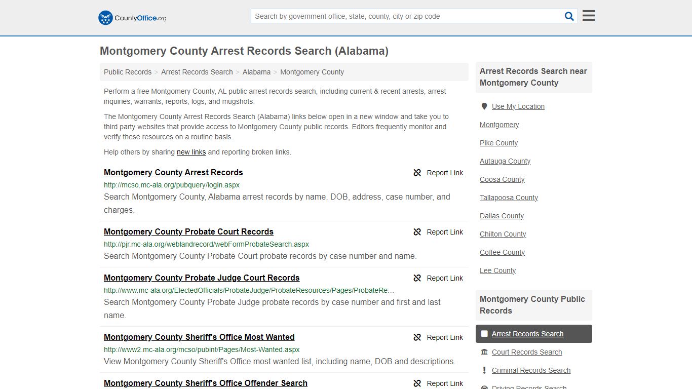 Arrest Records Search - Montgomery County, AL (Arrests & Mugshots)